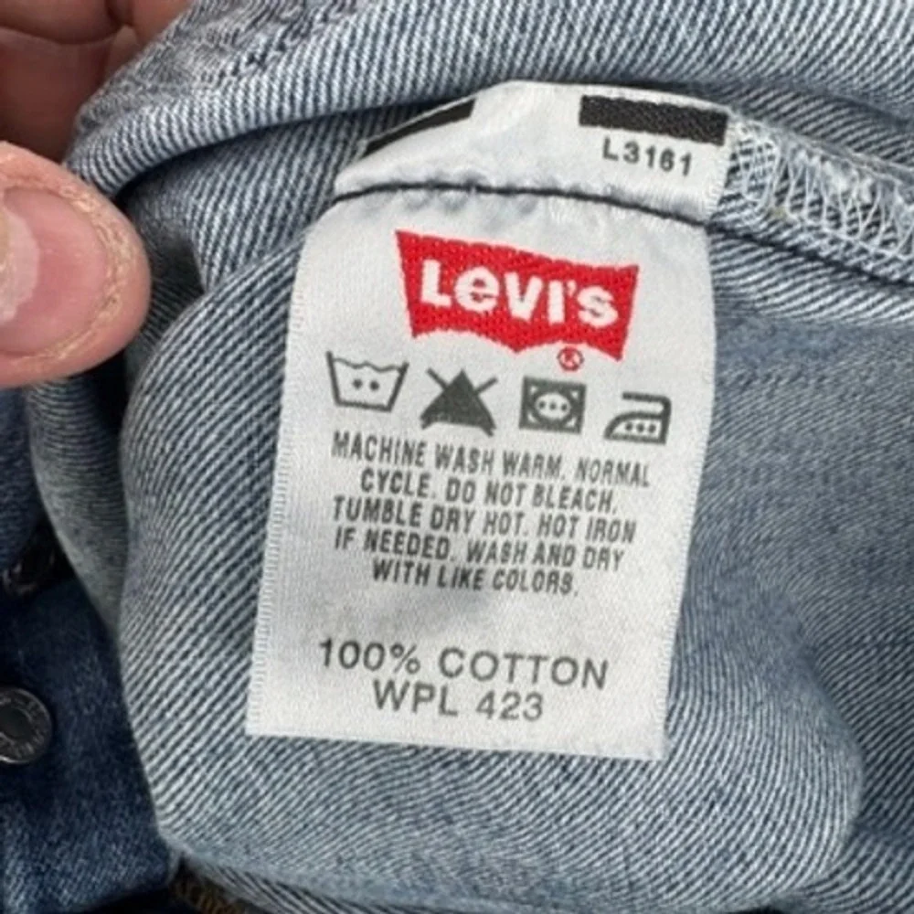 Levi's 501 Original‎ Fit Jeans Mens 46x32 Blue Button Fly Straight Leg Denim